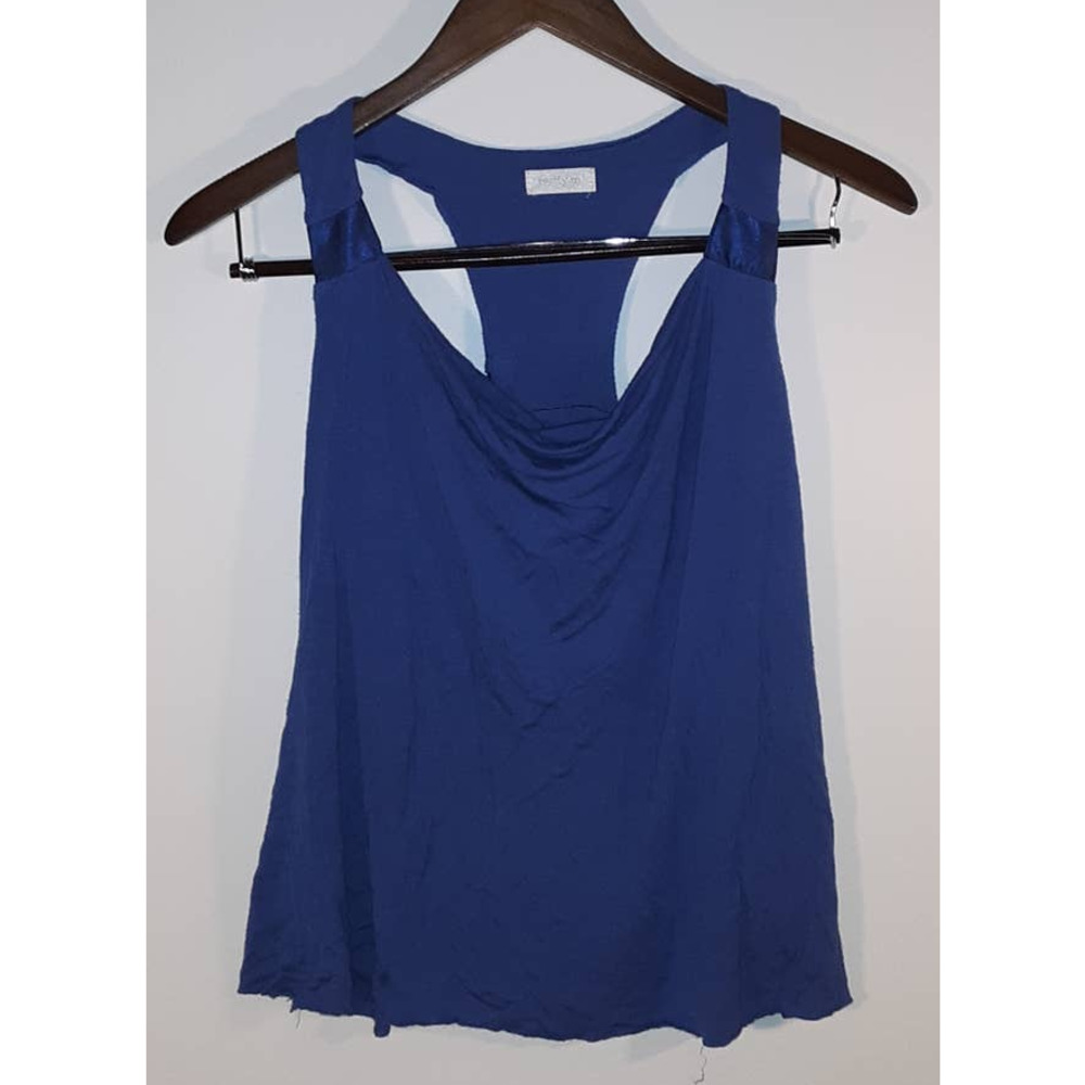 Blue Cowl Neck Tank